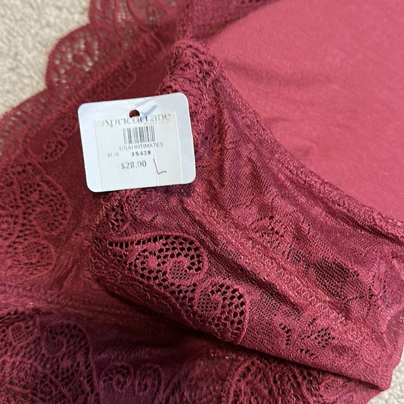 Zenana wine lace racerback bralette w/ pads L - Picture 7 of 9